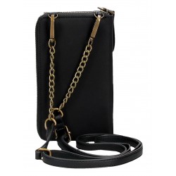 Geanta de telefon dama, Pepe Jeans Morgan, cu portofel, protectie RFID, negru, 11x20x4 cm