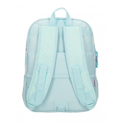 Rucsac scoala fete, Movom I love sea life, adaptabil, albastru turcoaz, 38x30x12 cm