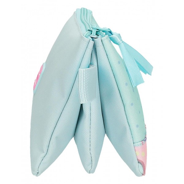 Penar fete, Movom I love sea life, 3 compartimente, albastru turcoaz, 12x22x5 cm