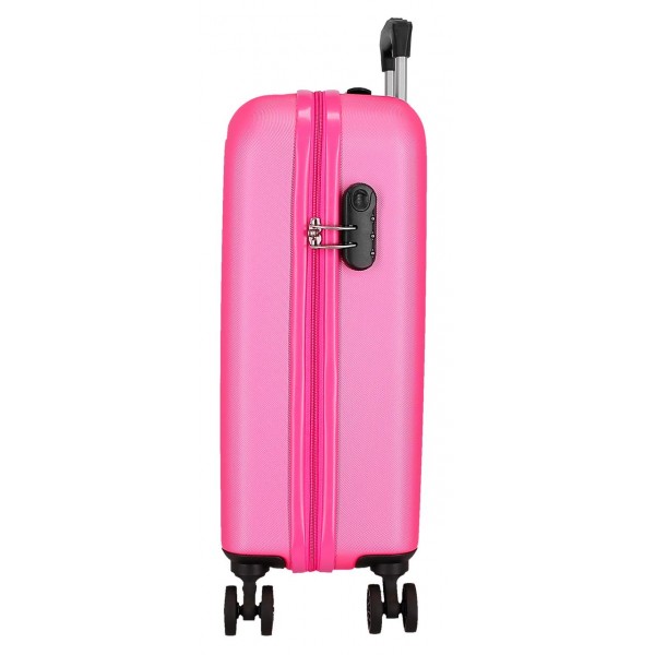 Troler cabina, Roll Road Camboya, ABS, roz deschis, 40x55x20 cm