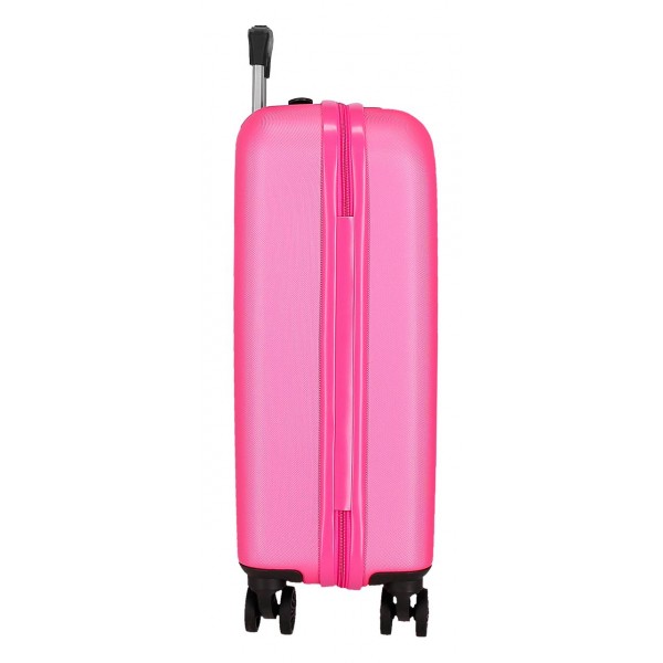 Troler cabina, Roll Road Camboya, ABS, roz deschis, 40x55x20 cm