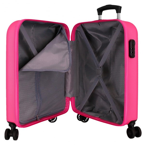 Troler cabina, Roll Road Camboya, ABS, roz deschis, 40x55x20 cm