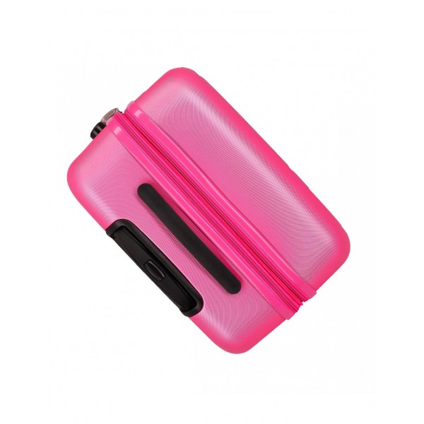 Troler mediu, Roll Road Camboya, ABS, expandabil, roz deschis, 48x68x27 cm