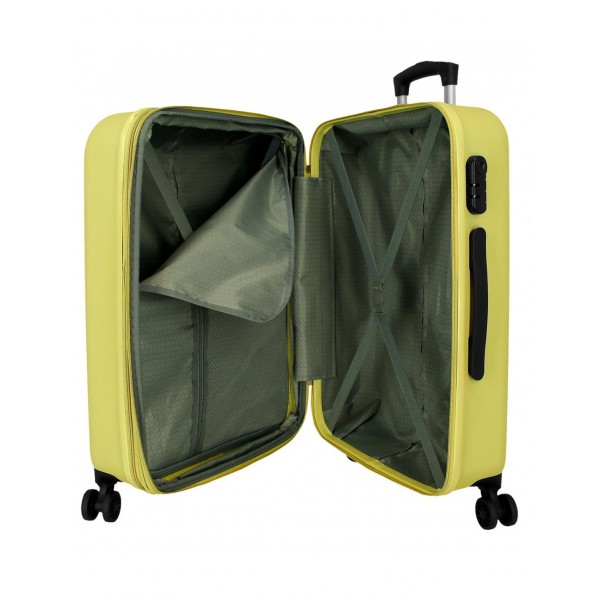 Troler mare, Roll Road Camboya, ABS, expandabil, galben, 52x75x30 cm