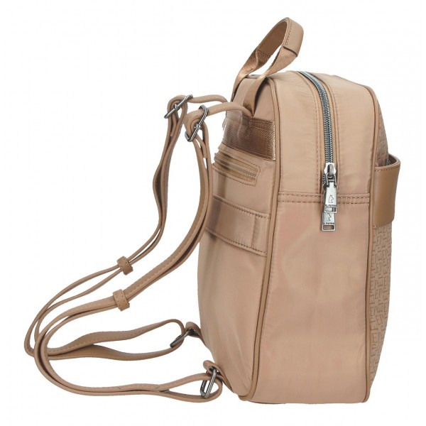 Rucsac dama casual, El Potro Luna, adaptabil, bej, 24x28x10 cm