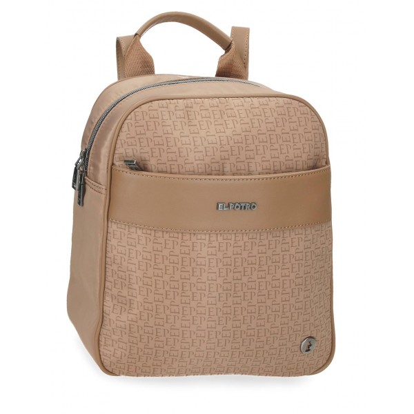Rucsac dama casual, El Potro Luna, adaptabil, bej, 24x28x10 cm