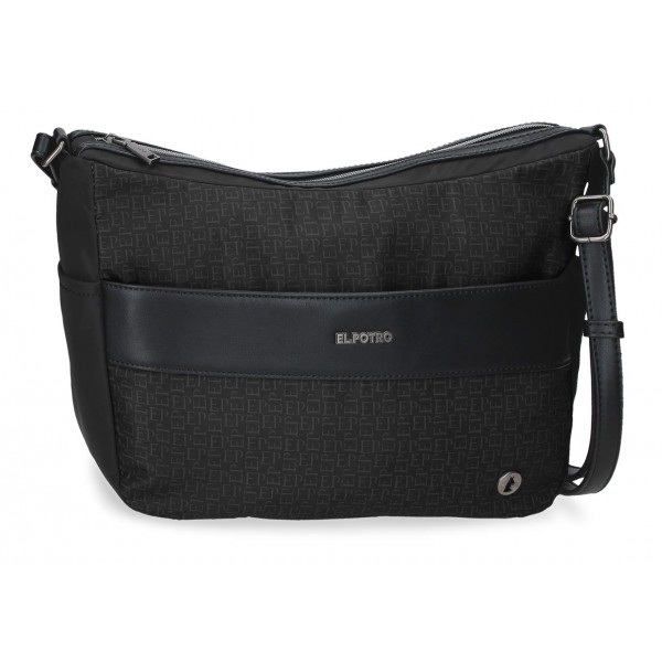 Geanta dama umar, El Potro Luna, neagra, 32x25x11 cm