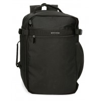 Rucsac calatorie barbati, Movom Foster, adaptabil, negru, 25x40x20 cm