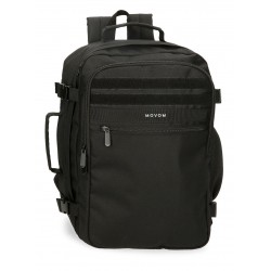 Rucsac calatorie barbati, Movom Foster, 2 compartimente, adaptabil, negru, 28x40x20 cm
