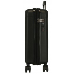Troler cabina, Movom New Trendy, polipropilena, expandabil, TSA, negru, 40x55x20 cm