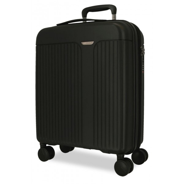 Troler cabina, Movom New Trendy, polipropilena, expandabil, TSA, negru, 40x55x20 cm