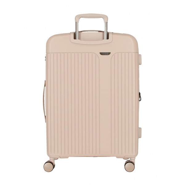 Troler cabina, Movom New Trendy, polipropilena, expandabil, TSA, bej, 40x55x20 cm