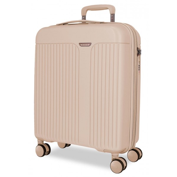 Troler cabina, Movom New Trendy, polipropilena, expandabil, TSA, bej, 40x55x20 cm