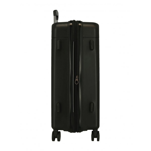 Troler mare, Movom New Trendy, polipropilena, expandabil, TSA, negru, 53x78x31 cm