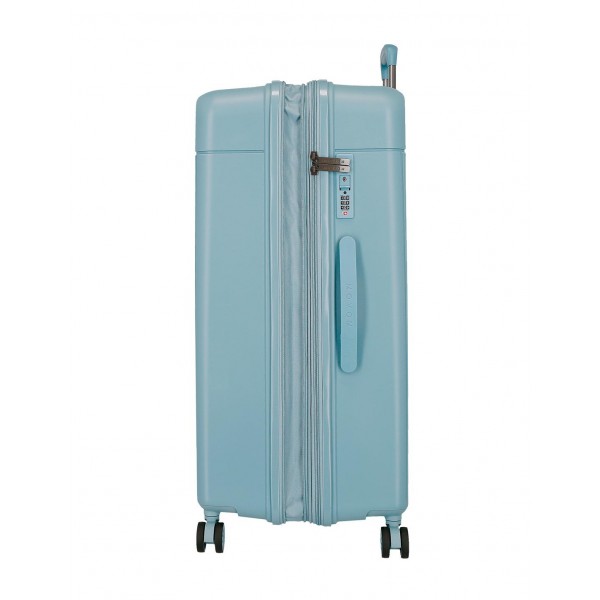 Troler mare, Movom New Trendy, polipropilena, expandabil, TSA, albastru turcoaz, 53x78x31 cm