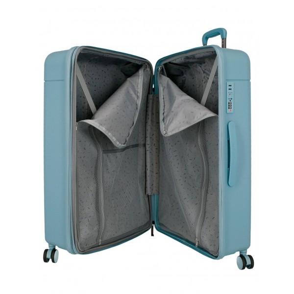 Troler mare, Movom New Trendy, polipropilena, expandabil, TSA, albastru turcoaz, 53x78x31 cm