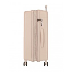 Troler mare, Movom New Trendy, polipropilena, expandabil, TSA, bej, 53x78x31 cm