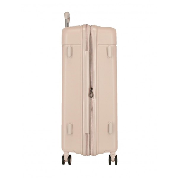 Troler mare, Movom New Trendy, polipropilena, expandabil, TSA, bej, 53x78x31 cm