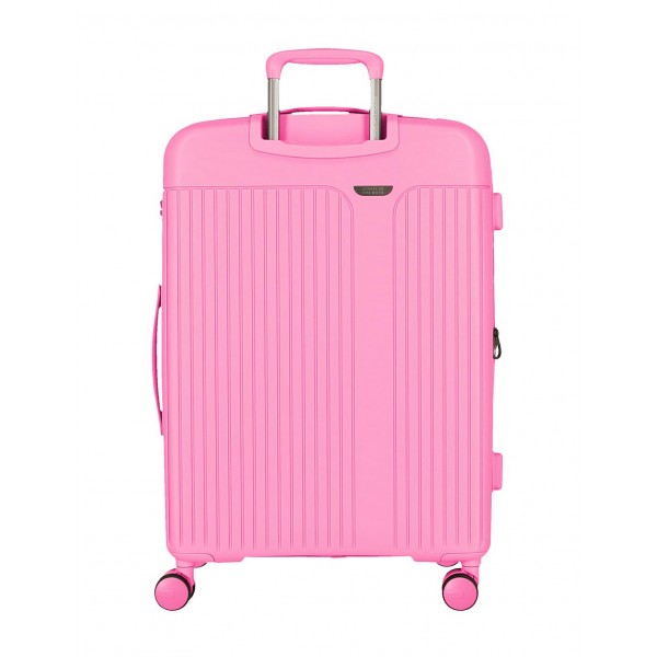 Troler mediu, Movom New Trendy, polipropilena, expandabil, TSA, fucsia, 48x68x27 cm