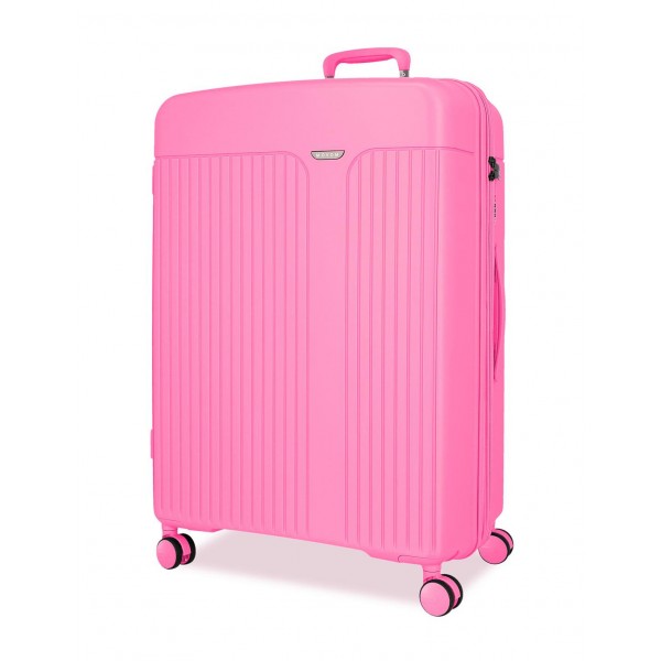 Troler mediu, Movom New Trendy, polipropilena, expandabil, TSA, fucsia, 48x68x27 cm