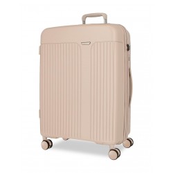 Troler mediu, Movom New Trendy, polipropilena, expandabil, TSA, bej, 48x68x27 cm