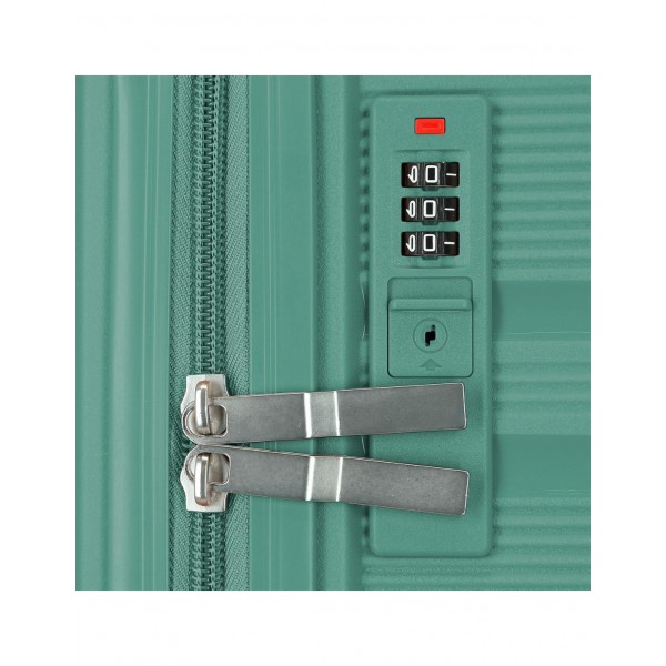 Troler mare, Roll Road Universe, polipropilena, expandabil, TSA, verde, 50x75x29 cm