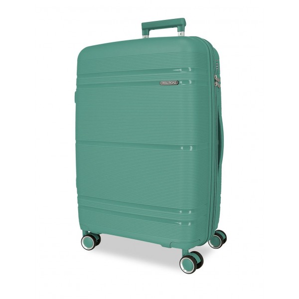 Troler mare, Roll Road Universe, polipropilena, expandabil, TSA, verde, 50x75x29 cm