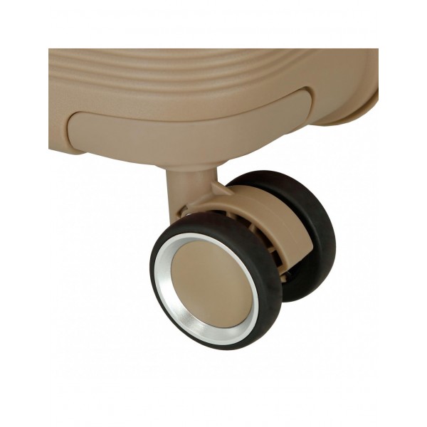 Troler mare, Roll Road Universe, polipropilena, expandabil, TSA, bej, 50x75x29 cm