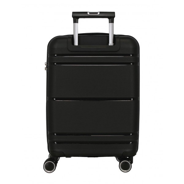 Troler mediu, Roll Road Universe, polipropilena, expandabil, TSA, negru, 45x65x26 cm