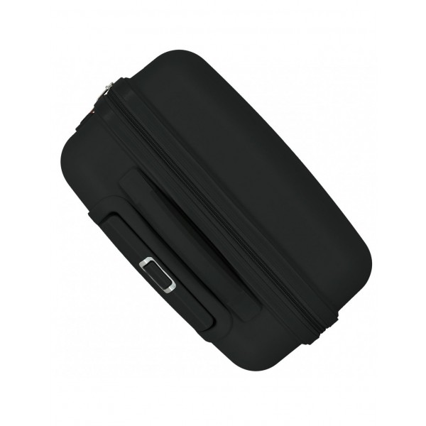 Troler mediu, Roll Road Universe, polipropilena, expandabil, TSA, negru, 45x65x26 cm