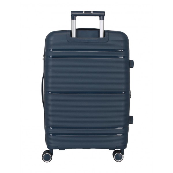 Troler mediu, Roll Road Universe, polipropilena, expandabil, TSA, bleumarin, 45x65x26 cm