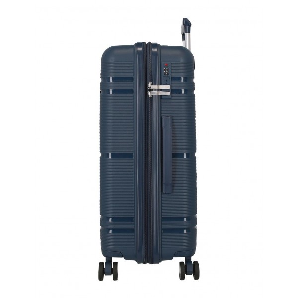Troler mediu, Roll Road Universe, polipropilena, expandabil, TSA, bleumarin, 45x65x26 cm