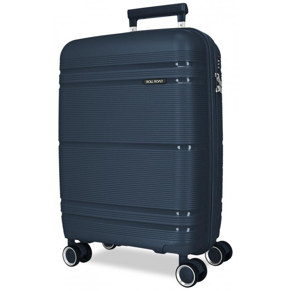 Troler mediu, Roll Road Universe, polipropilena, expandabil, TSA, bleumarin, 45x65x26 cm