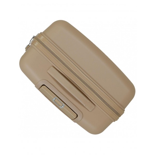 Troler mediu, Roll Road Universe, polipropilena, expandabil, TSA, bej, 45x65x26 cm