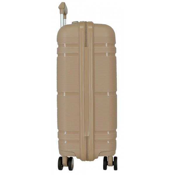 Troler cabina, Roll Road Universe, polipropilena, TSA, bej, 39x55x21 cm