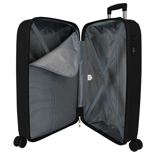 Troler cabina, Roll Road Orbit, polipropilena, TSA, negru, 37x54x20 cm