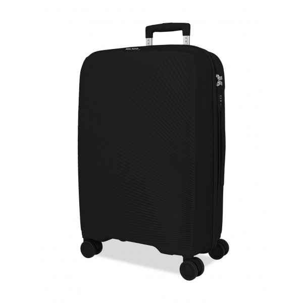 Troler mediu, Roll Road Orbit, polipropilena, TSA, negru, 43x64x24 cm