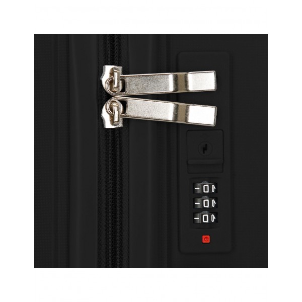 Troler mare, Roll Road Orbit, polipropilena, TSA, negru, 49x75x28 cm