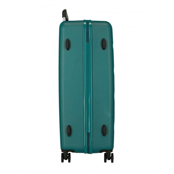 Troler mediu, Roll Road Flex, ABS, verde, 46x65x23 cm