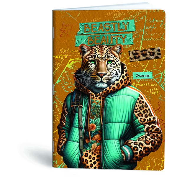 Caiet A4, 40 file, Lipa Mill Fashion Animals, matematica
