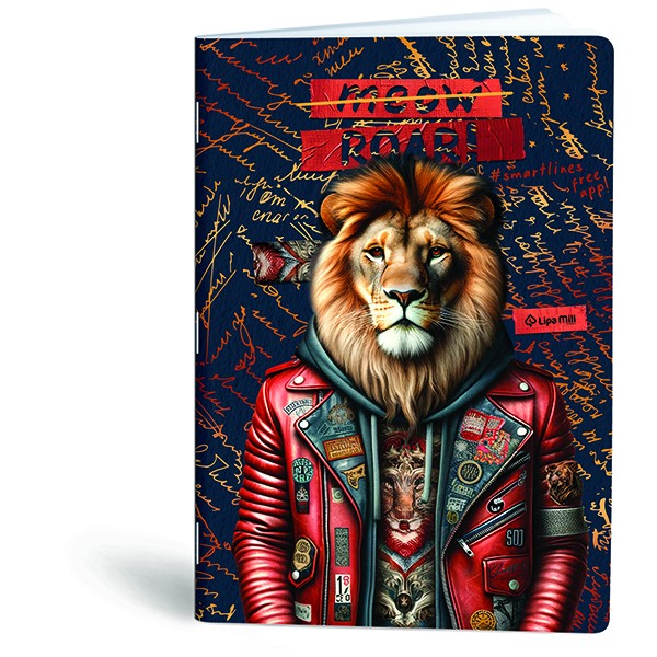 Caiet A4, 40 file, Lipa Mill Fashion Animals, matematica