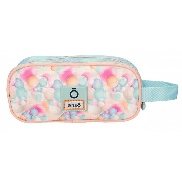 Borseta mana fete, Enso Bubbles, 3 compartimente, multicolora, 10x22x9 cm