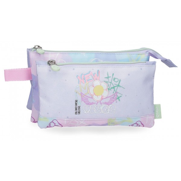 Penar fete, Enso New Vibes, 3 compartimente, violet, 12x22x5 cm