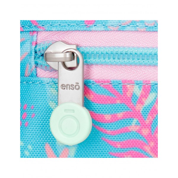 Rucsac troler fete, Enso Jungle Mood, 2 compartimente, 2 roti duble, multicolor, 44x33x21 cm