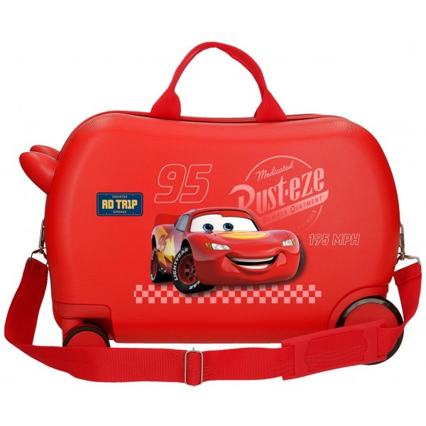 Valiza copii, ride-on, Disney Cars RD Trips, ABS, 4 roti, rosie, 31x45x20 cm