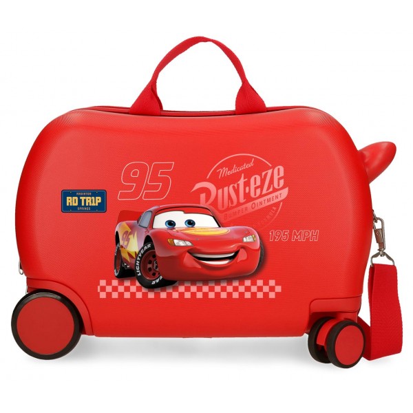 Valiza copii, ride-on, Disney Cars RD Trips, ABS, 4 roti, rosie, 31x45x20 cm