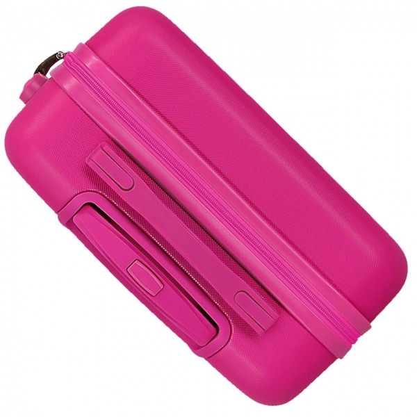 Troler copii, Disney Minnie Golden Days, ABS, 4 roti, valiza mica, fucsia, 55x38x20 cm