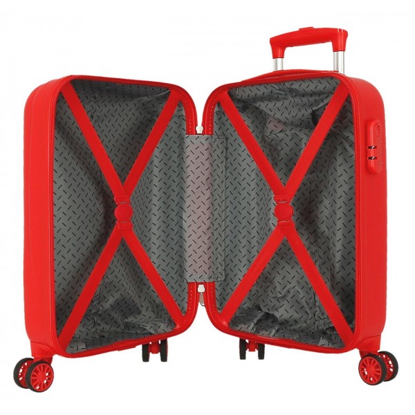 Troler copii, Disney Cars Rusteze Lightyear, ABS, valiza mica, rosie, 50x33x20 cm