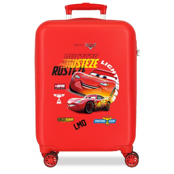 Troler copii, Disney Cars Rusteze Lightyear, ABS, valiza mica, rosie, 50x33x20 cm