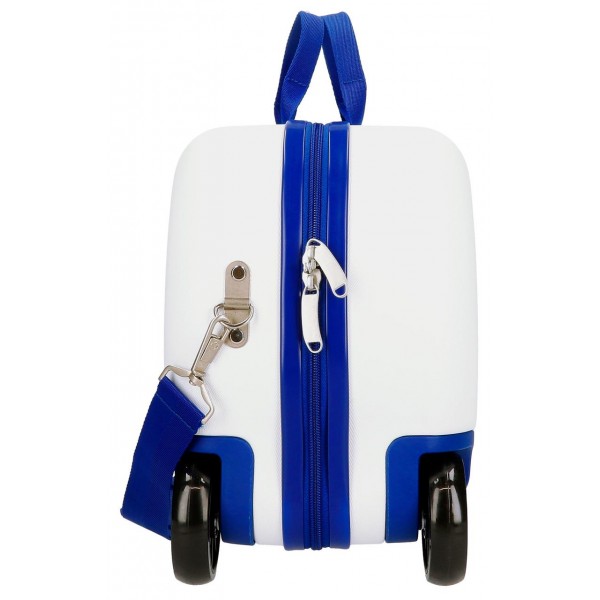 Valiza copii, ride-on, Frozen Sparkle Like Magic, ABS, 4 roti, alba, 31x45x20 cm